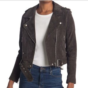 NWT BlankNYC Suede Moto Jacket, Dark Grey